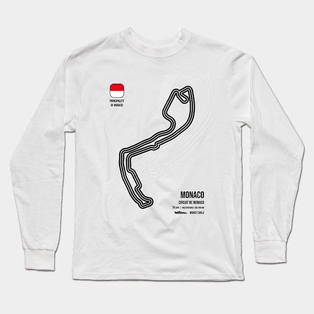 Monte Carlo Race Track Long Sleeve T-Shirt by RaceCarsDriving